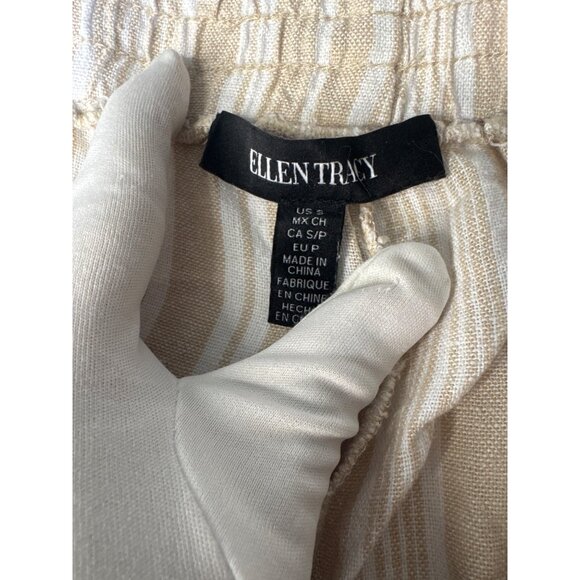 Ellen Tracy NWT Womens Striped Linen Pants Size S With Tags - Picture 8 of 13
